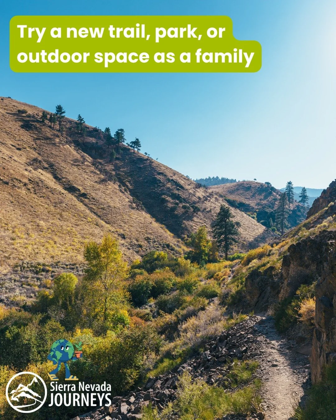 Looking for a new place to explore this month to celebrate Earth Day?

Try a new trail, park, or outdoor space as a family.

Curiosity grows when kids experience something new, and they&rsquo;ll love doing new things with you!

Your support helps kid
