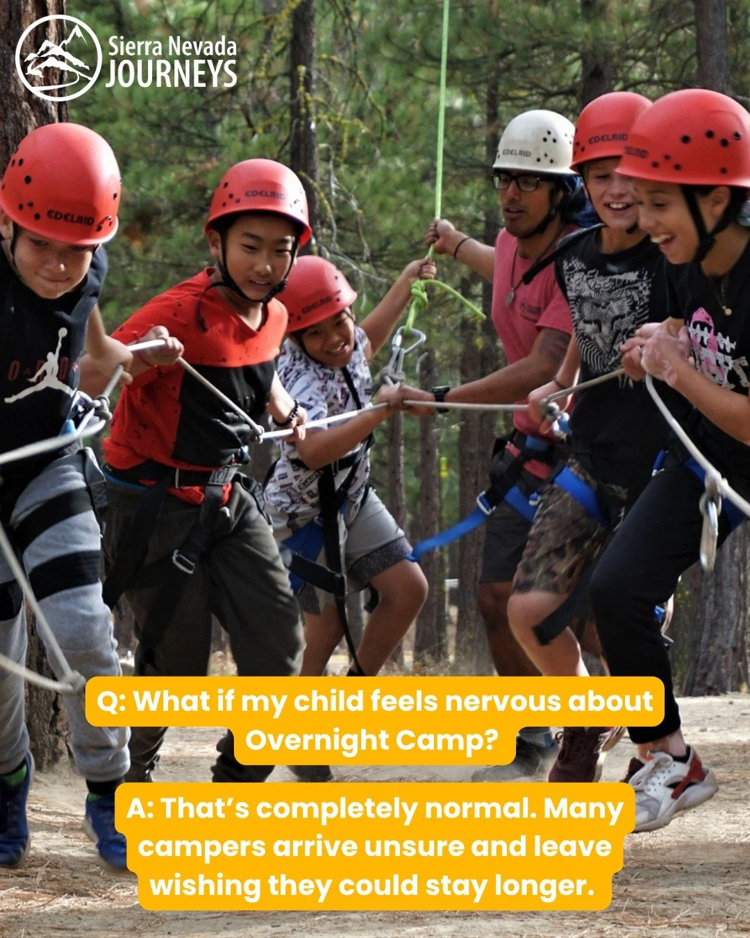 Q: What if my child feels nervous about Overnight Camp? A: That&rsquo;s completely normal. Many campers arrive unsure and leave wishing they could stay longer. Confidence often grows the moment kids realize they can do hard things in a supportive env