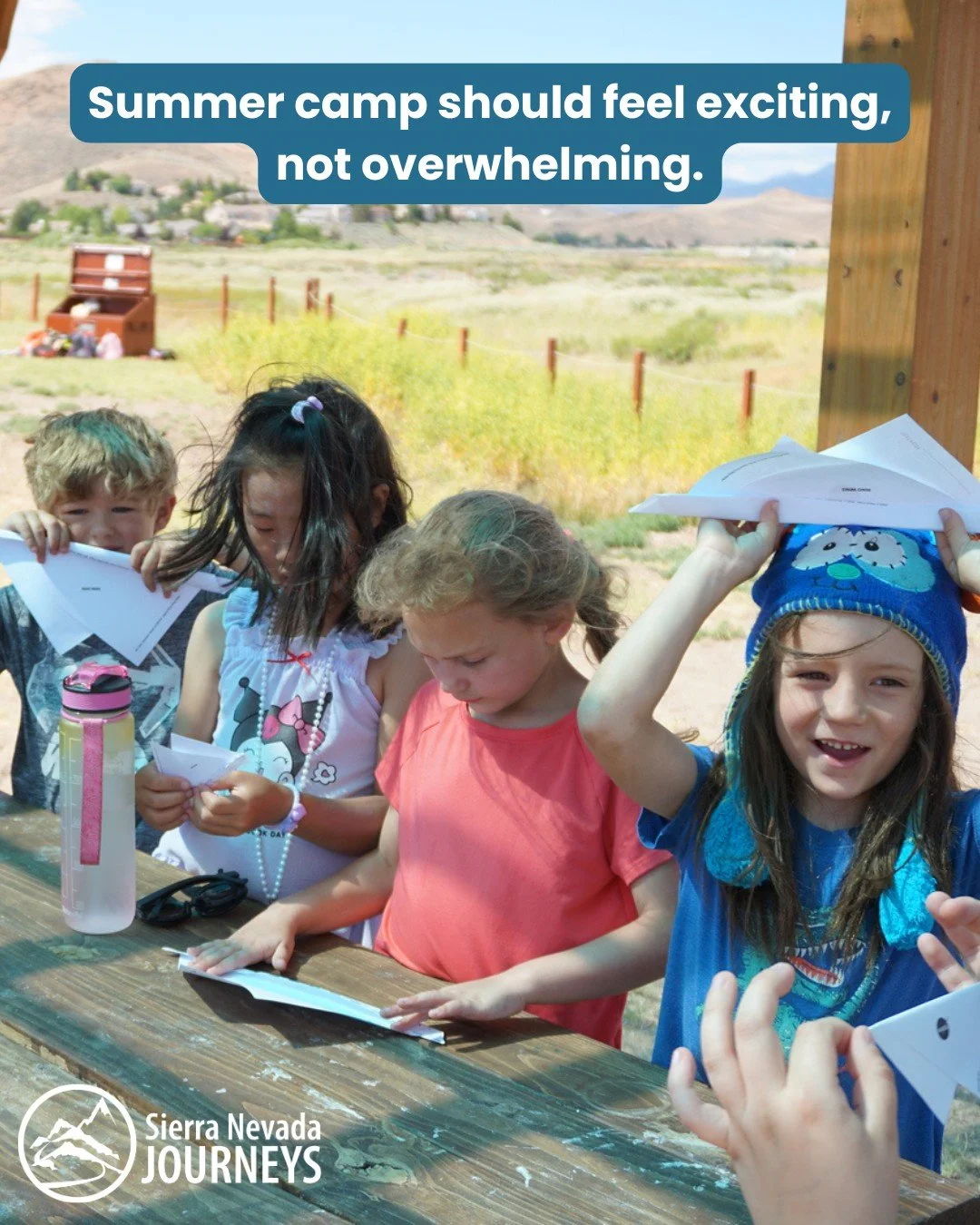 Summer camp should feel exciting, not overwhelming.

At Sierra Nevada Journeys Summer Day Camp, we keep camp personal, active and engaging with low camper-to-counselor ratios and group sizes capped at 36 campers.

That means more support, more connec