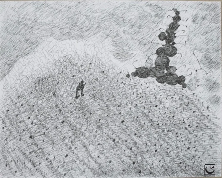 Pilgrim, Uniball Pen, 18 x 24"