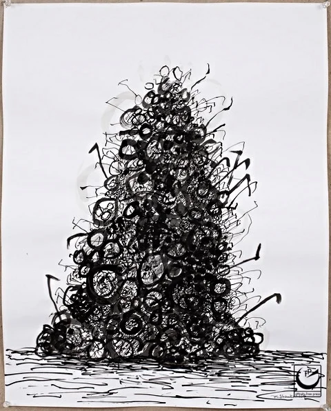 Pile of Spectacles I, pen + ink, 22" x 26," 2014