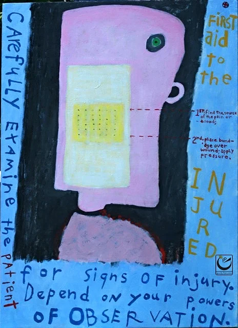 Signs of Injury, Acrylic on canvas, 18 x 24"