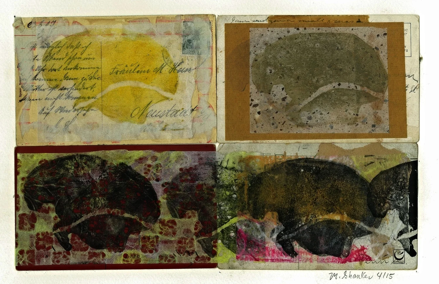 ATLAS OF THE MIND, 8 x 9," STAMPED RICE PAPER ON ENVELOPE, 2015