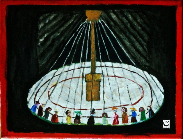 Wonder Wheel, 8" x 10," Acrylic on Canvas, 2016
