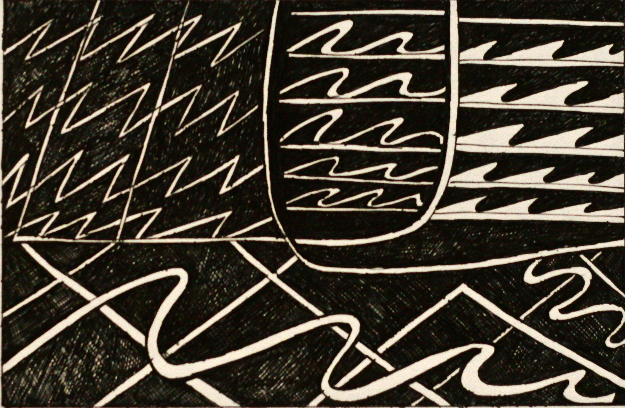 Swiggley Drawing , ballpoint pen on paper, 1980s