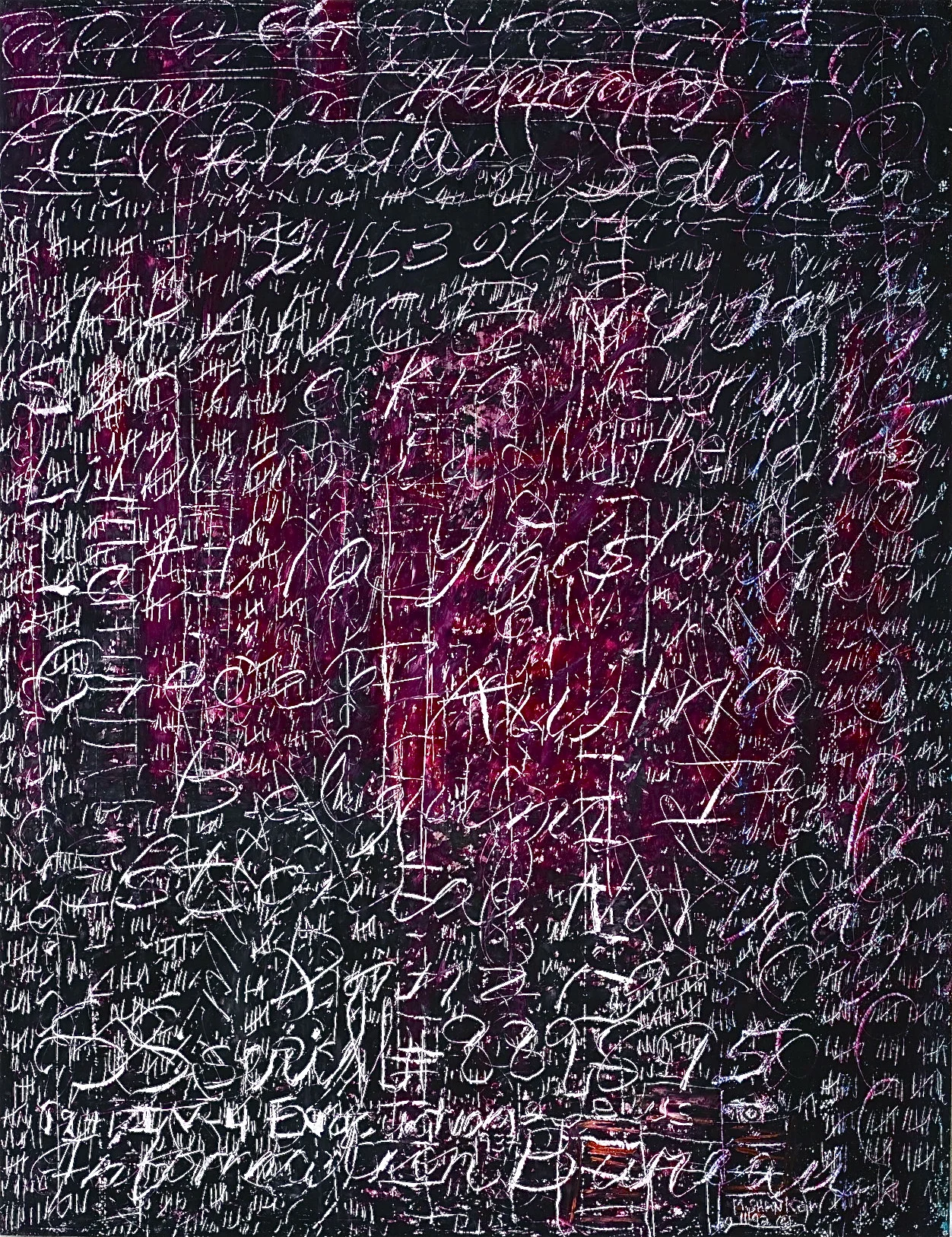 Portrait of Adolf Eichmann , 18" x 24," wax crayon on paper, 1992