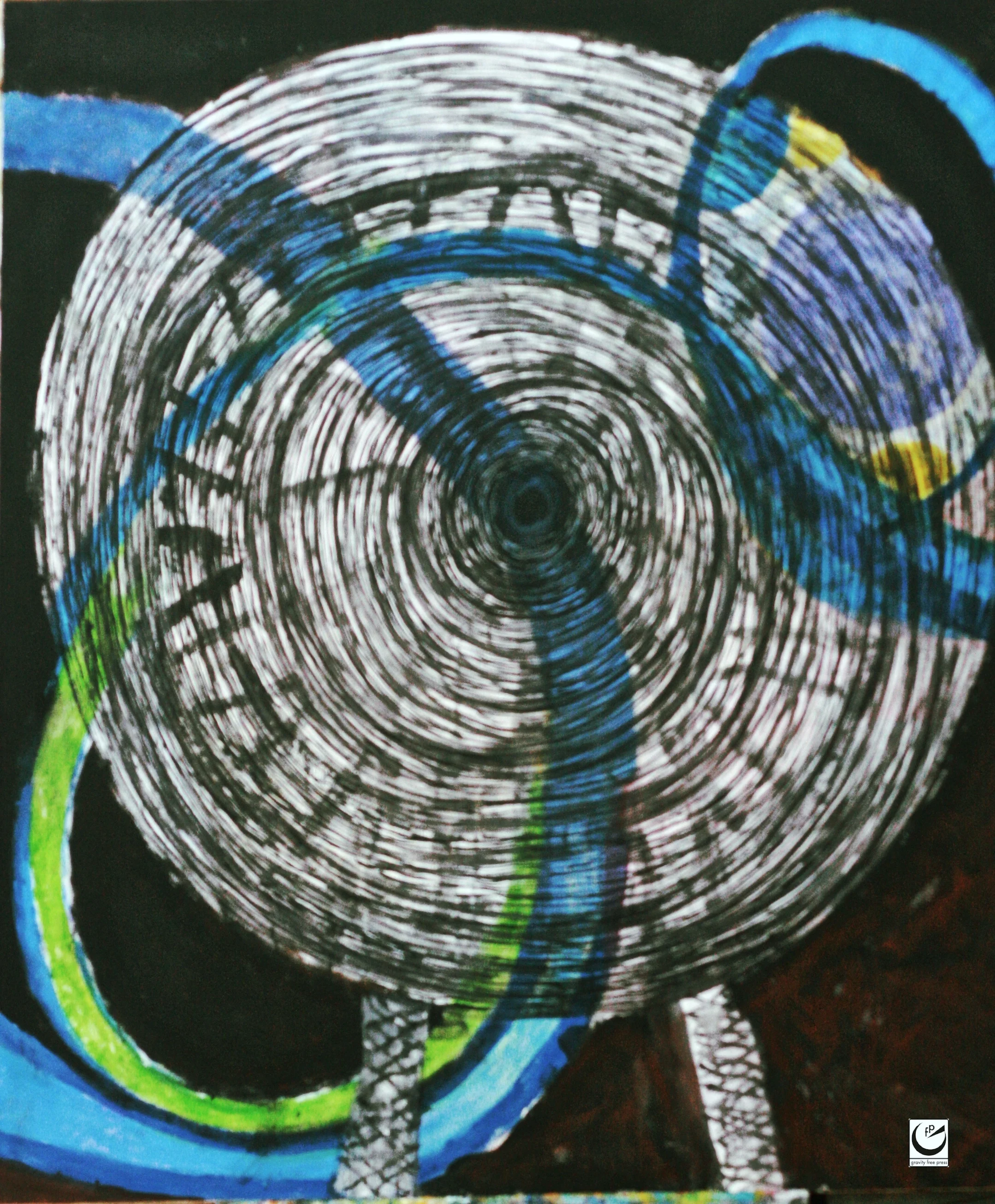 Luna's Last Ride , 48" x 54." Acrylic on canvas, 2016