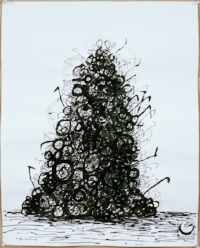 PILE OF SPECTACLES I, PEN + INK, 22" X 26," 2014