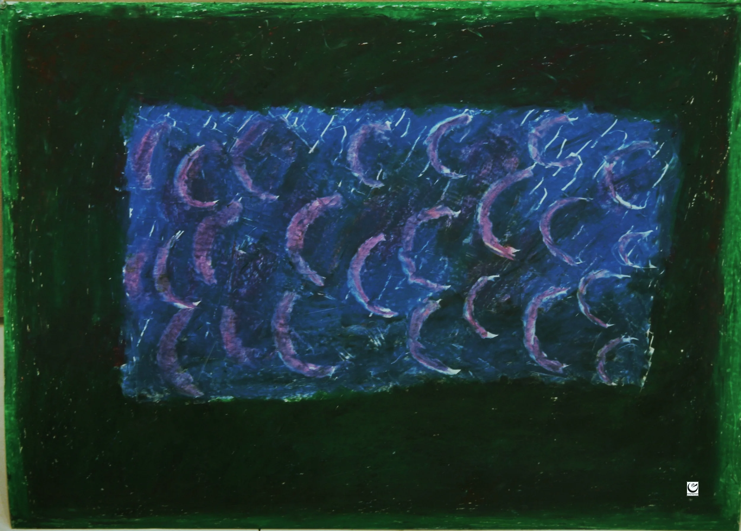 Untitled, 22x30," wax crayon on paper, 2017