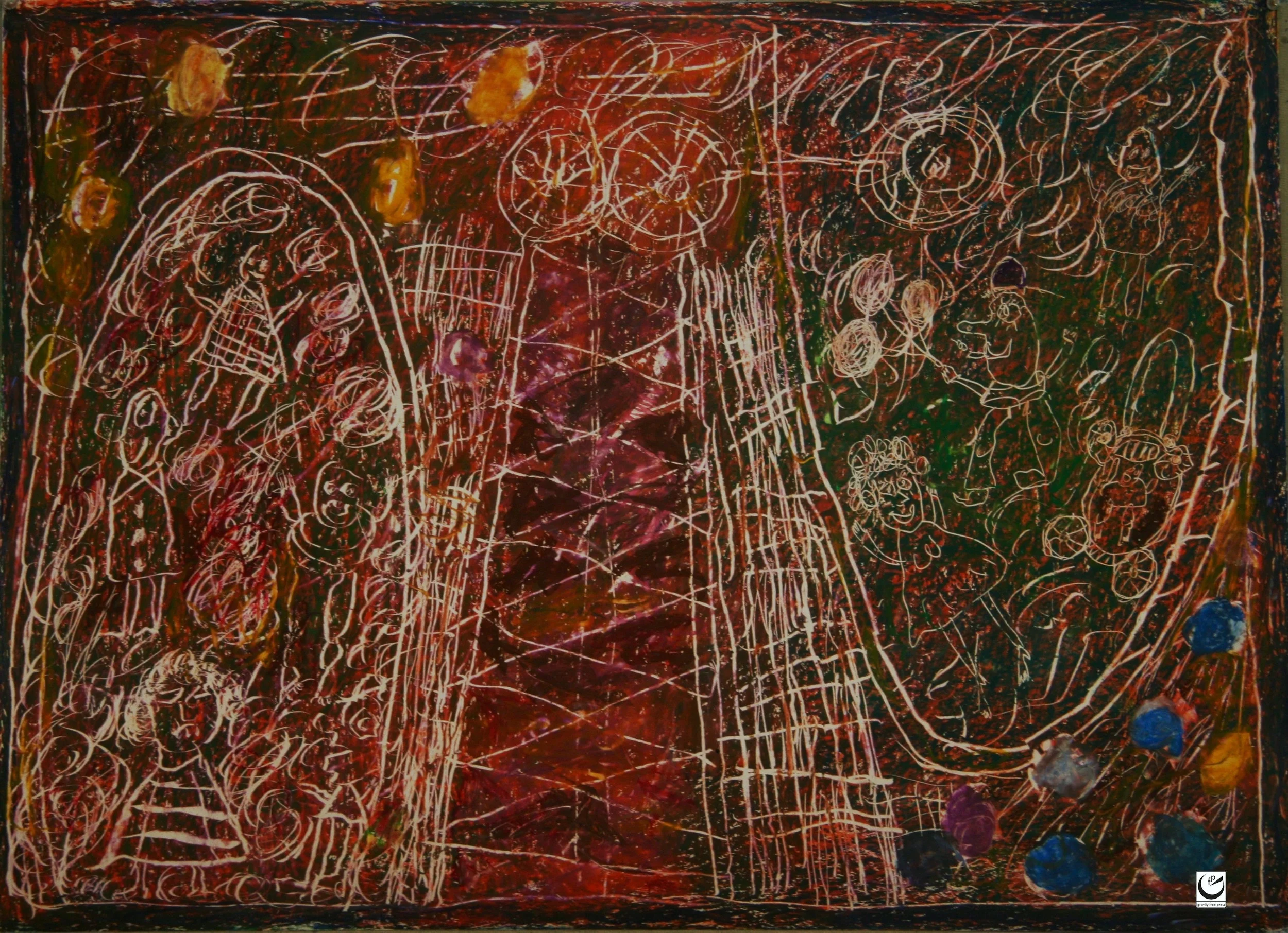 Luna Park Series, wax crayon on paper, 2017