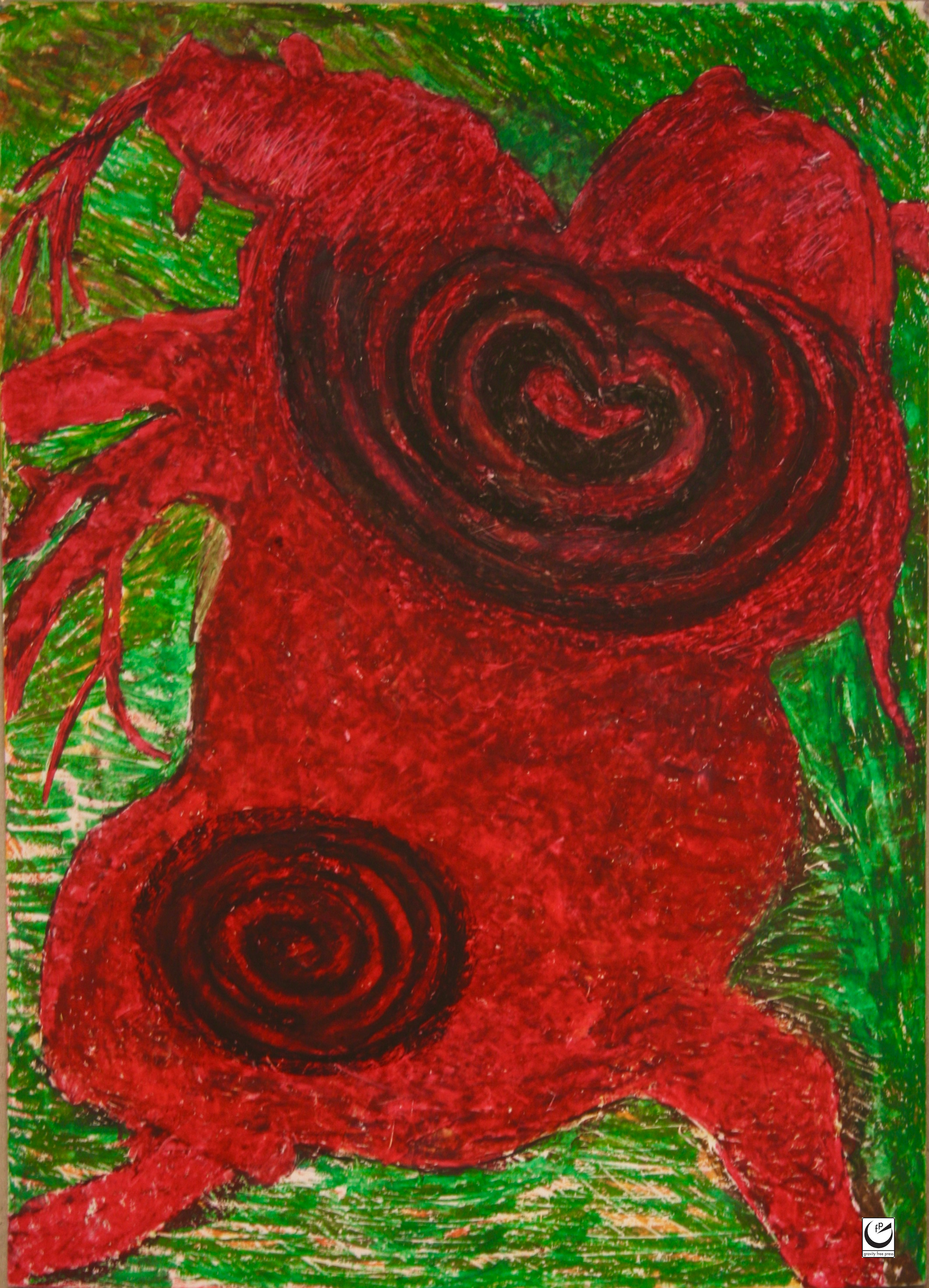 Tree Series, 22” x 30,” wax crayon on paper, 2018