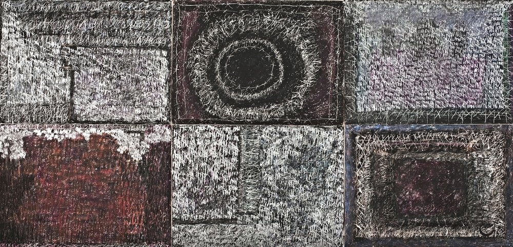 SHOAH, 44" X 90," Wax Crayon on paper, 2013