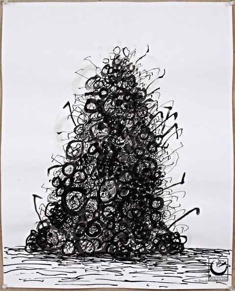 Pile of Spectacles I, pen + ink, 22" x 26," 2014