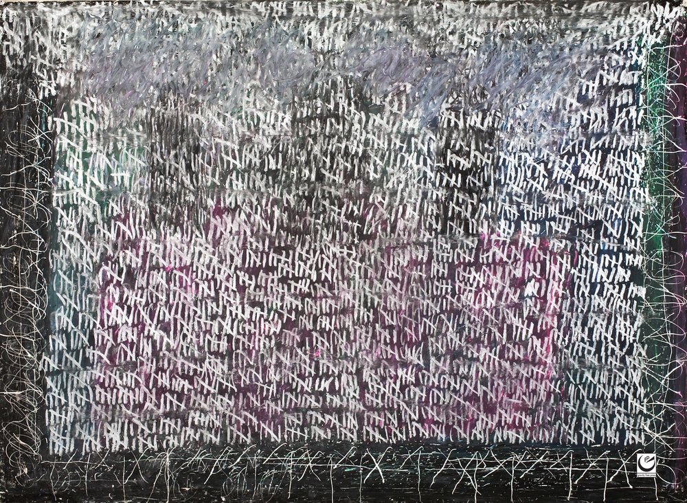 Shoah Detail, Wax Crayon on paper, 22" X 30," 2013