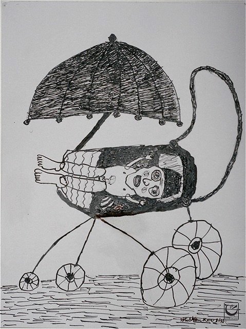 Baby Carriage, Ink on paper, 8 x 10," 2012