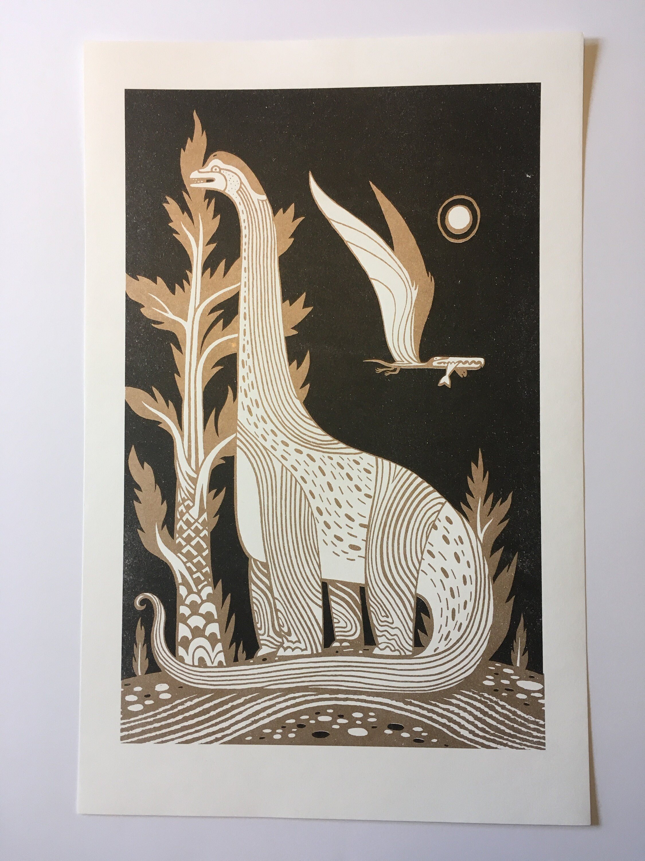 11x17" Dinosaur Risograph Print