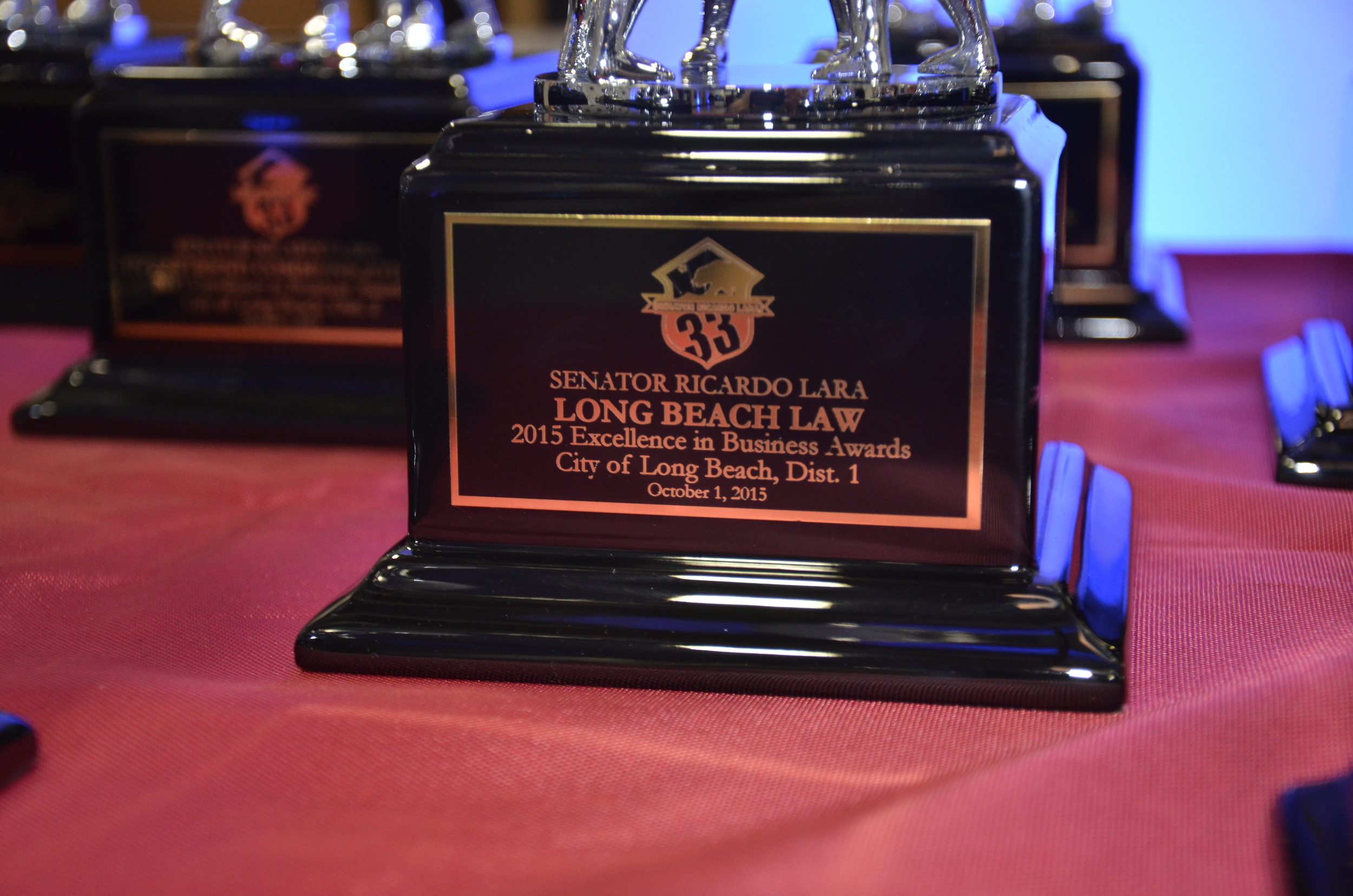 Excellence in Business Award 2015 City of Long Beach District One