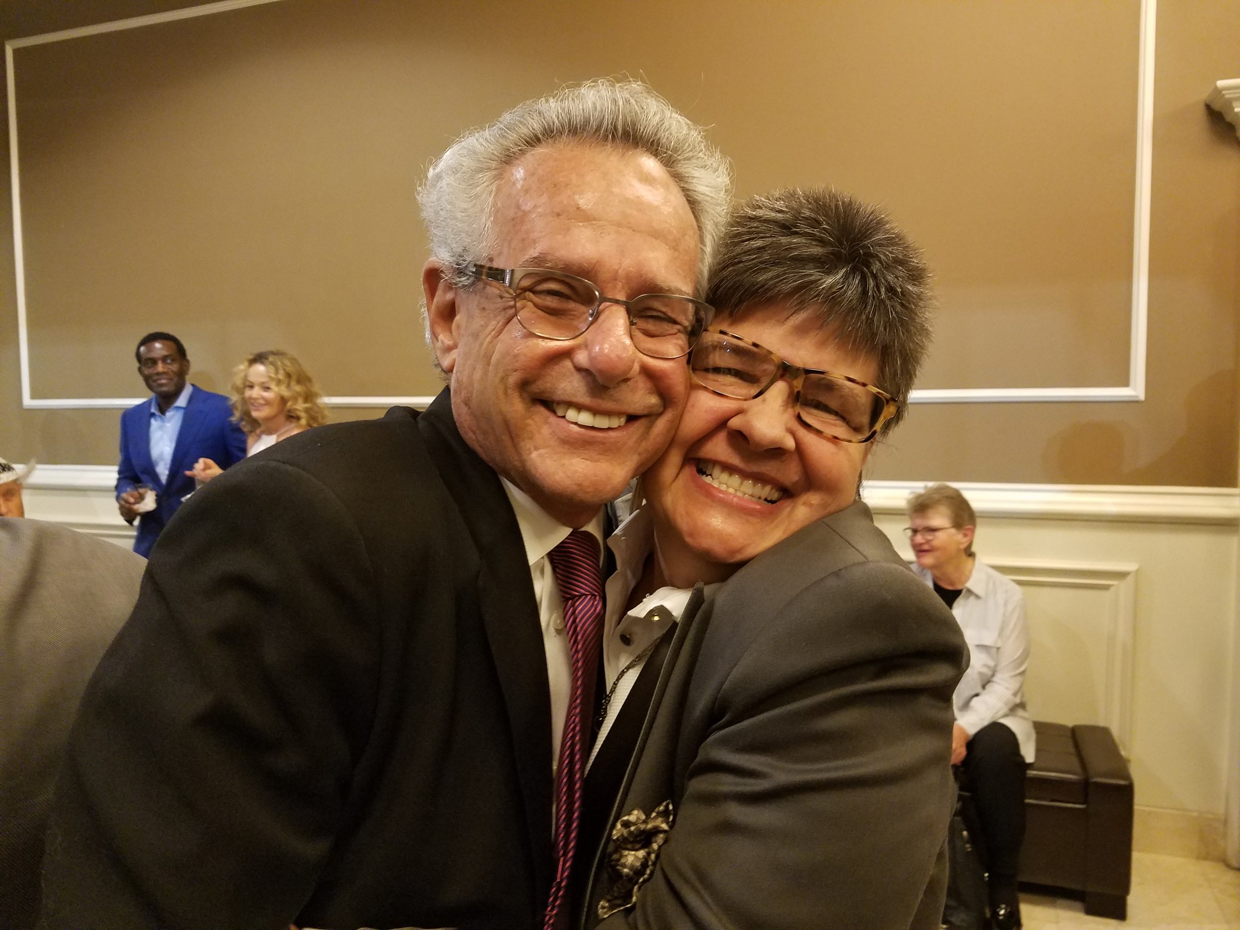 Alan Lowenthal and Stephanie Loftin at award ceremony