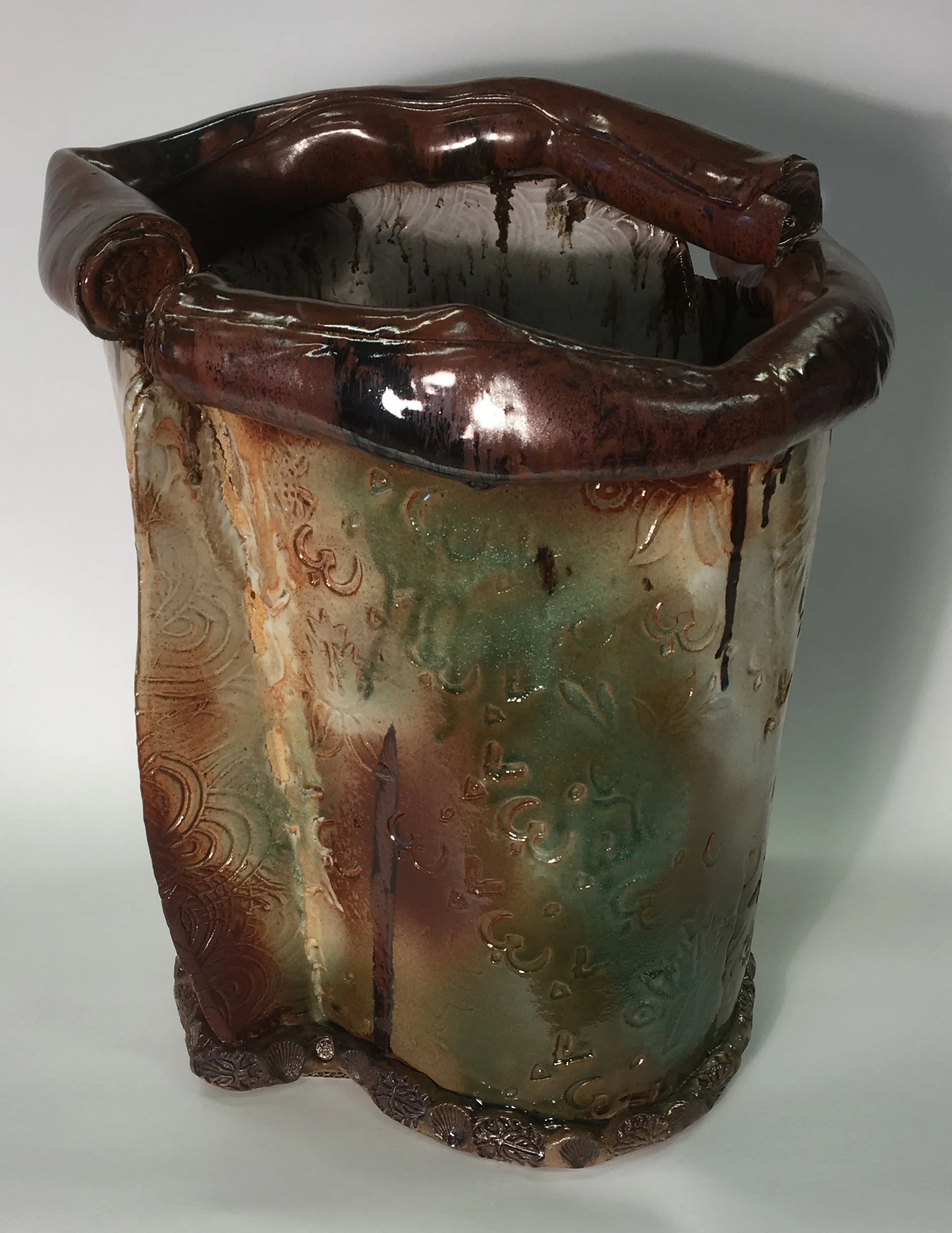  Fired to 1260C this frost proof piece is unique. (4 images)  c48(h)x45(w)cm  £450  Available for collection from the studio, by prior appointment or delivery with P&amp;P to UK mainland.  