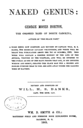 Title page for Naked Genius (1865)