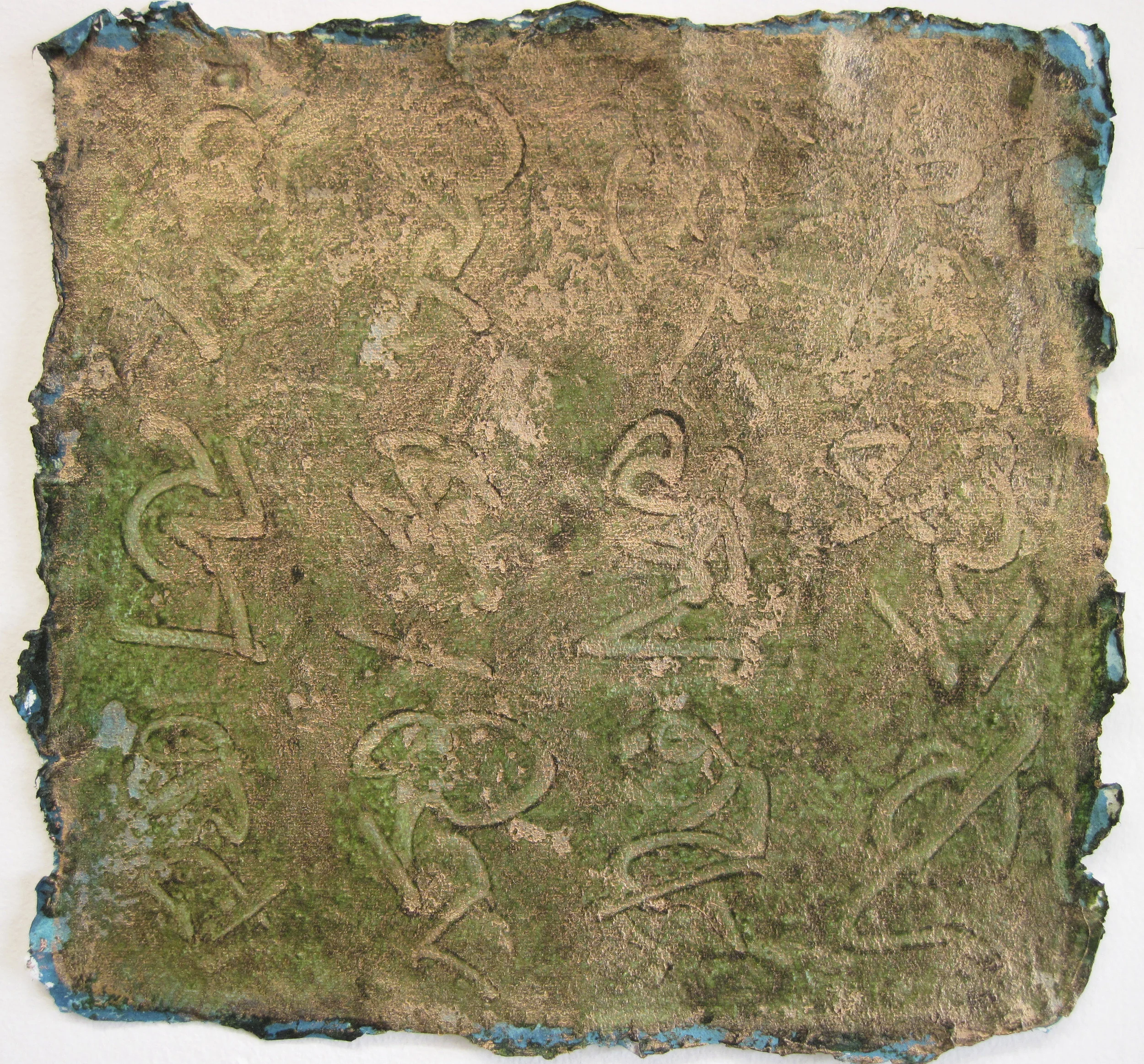 Oxidizing 11x11" on handmade paper
