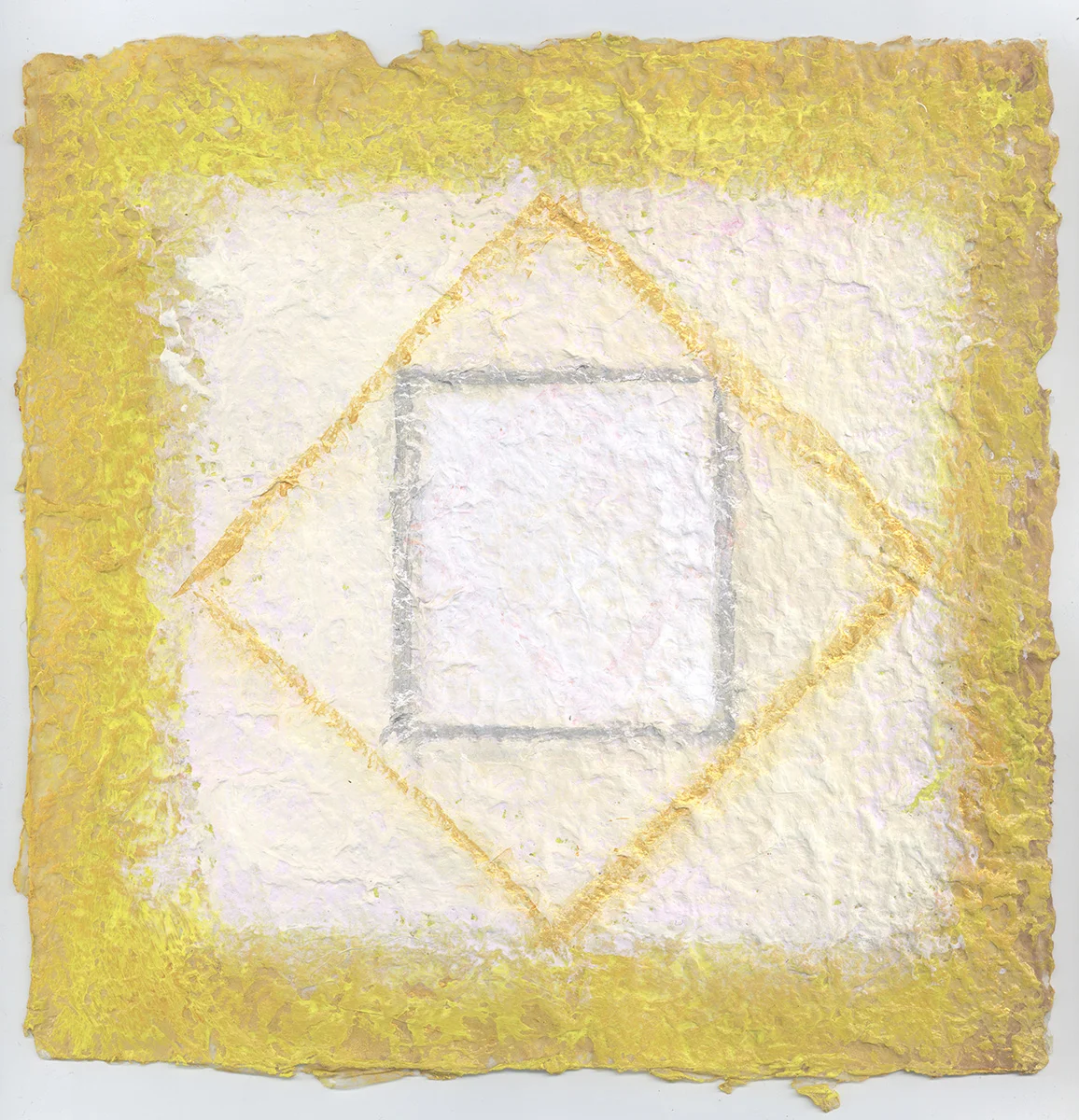 The Center Will Hold 11x11" on handmade paper
