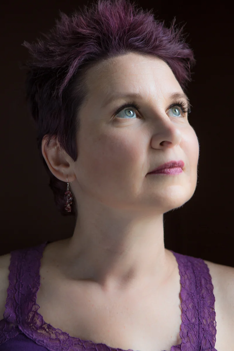 Portrait of Lara Wilson, writer, by Sharona Jacobs. Lexington, MA.