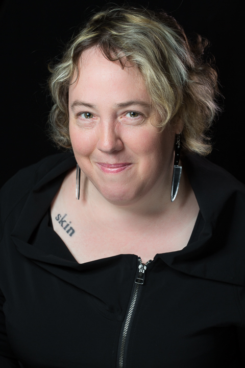 Portrait of Kelly Link, author and editor, by Sharona Jacobs. Boston, MA.