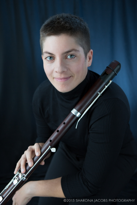 Classical musician, Emily O'Brien, with modern recorder in Boston, MA