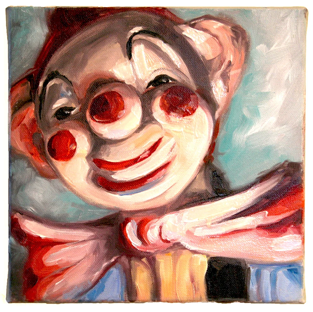 Monique Motut-Firth. Clown 2, 2011. Oil on canvas. 4 x 4".