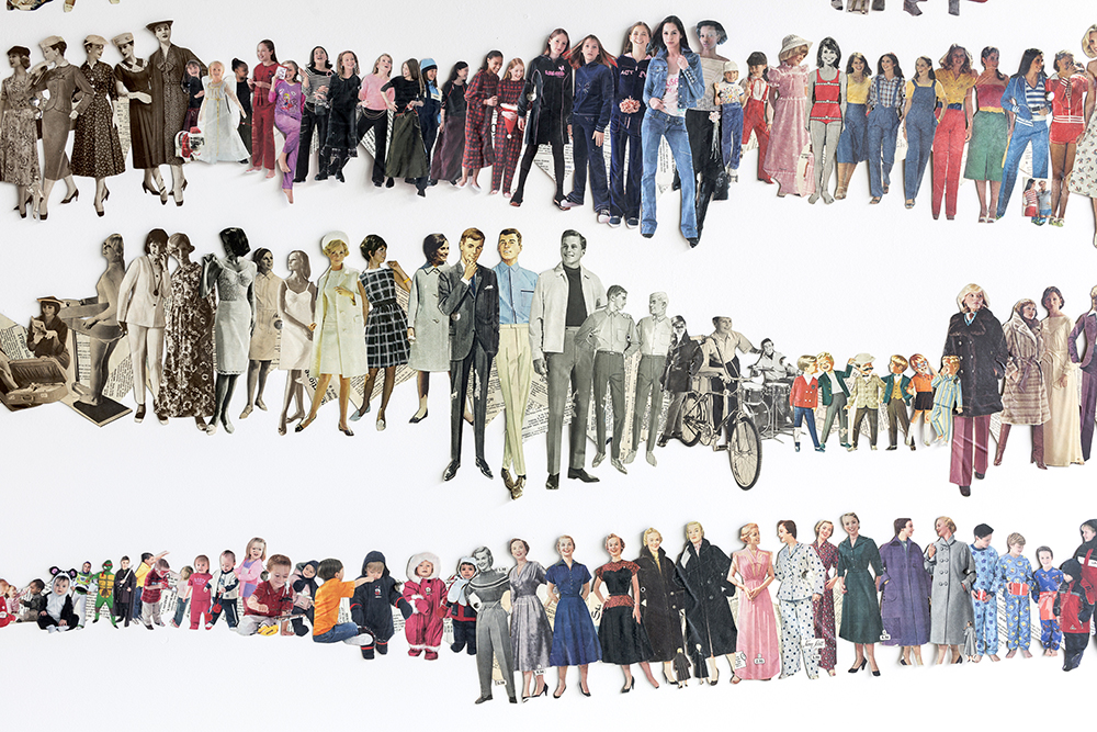 Monique Motut-Firth. Polly's Paper Dolls , (detail), 2015. Installation view.