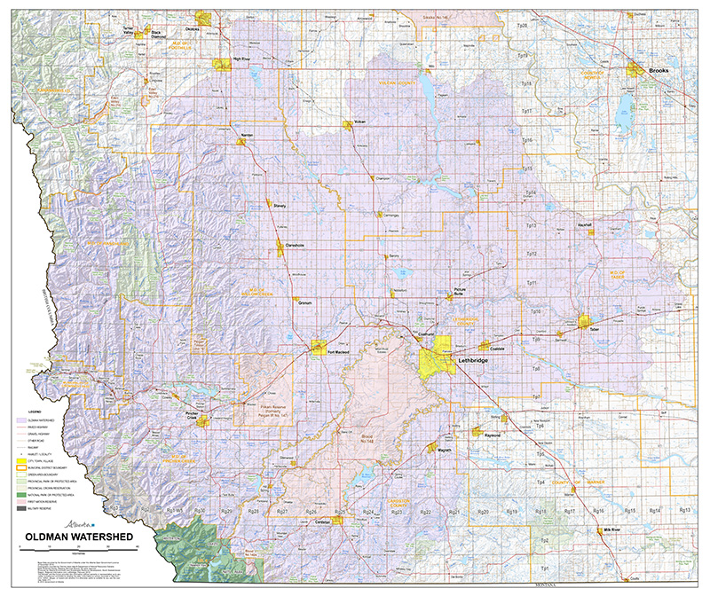  Detailed Oldman Watershed Map