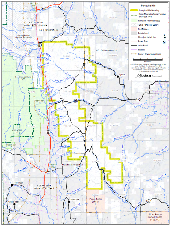 Porcupine Hills Boundary Map