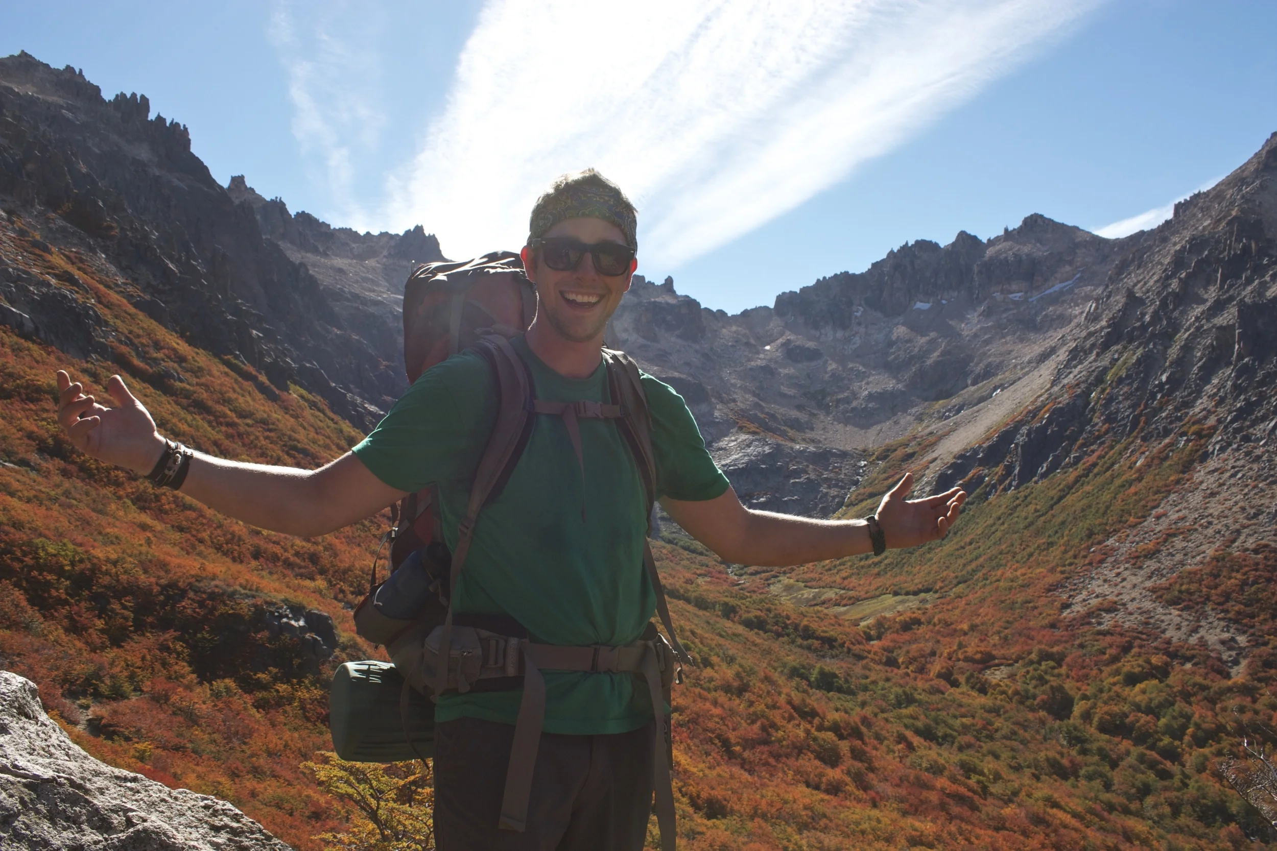 Backpacking near Bariloche, Argentina in gorgeous fall weather