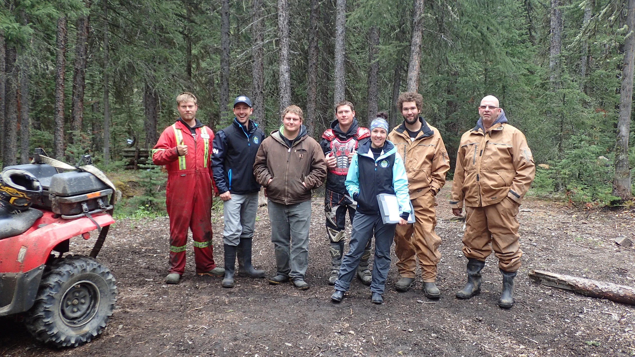 Ryan and Nicola completing the first survey of the season with a group of OHV users
