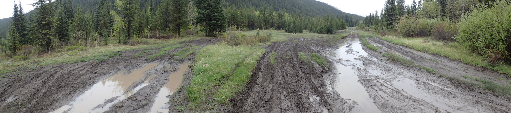Roads and trails degraded quickly in the rainy conditions