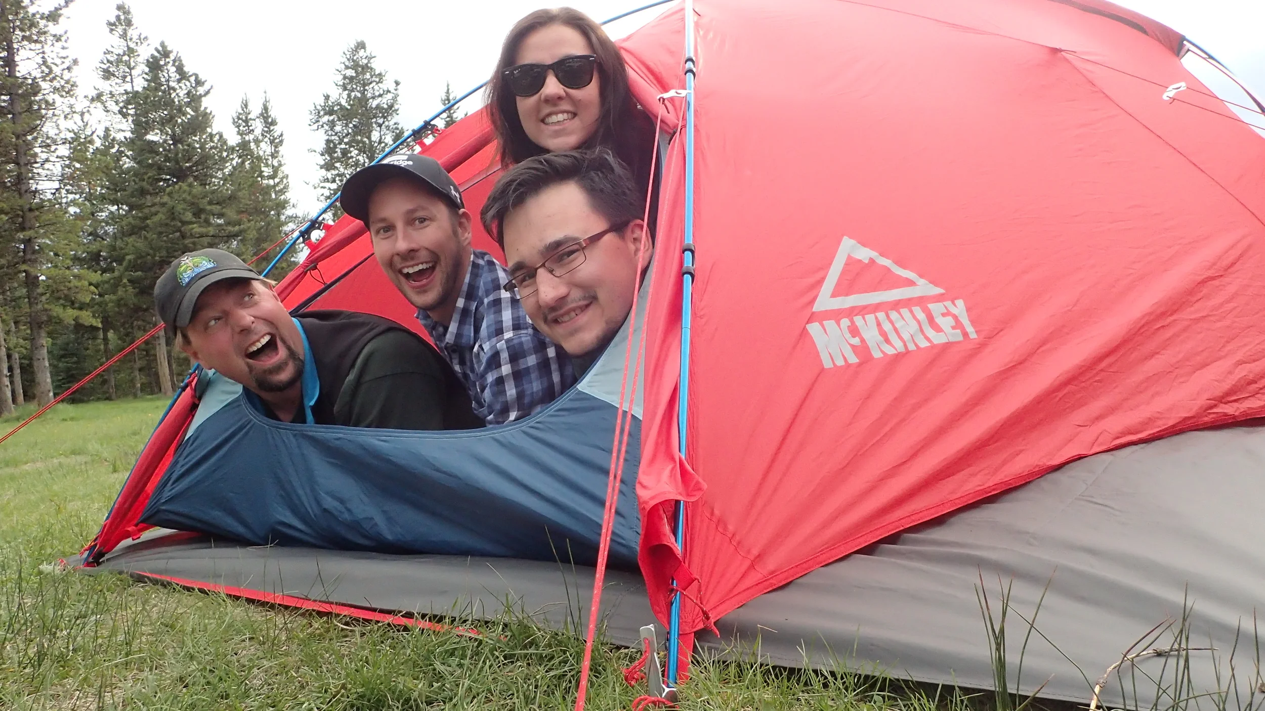 The Outreach Assistants get cozy in the backcountry!