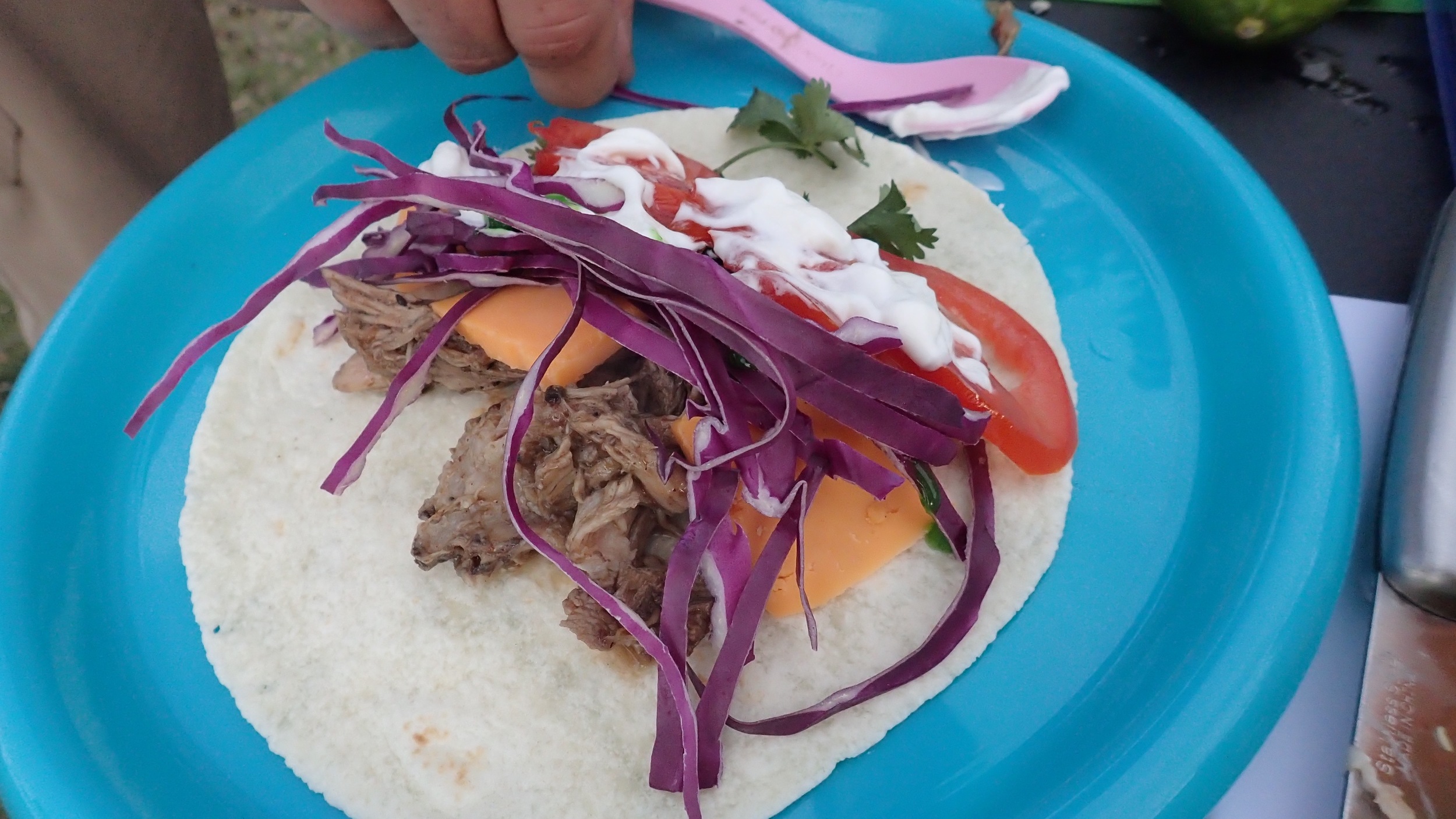 Rob Taylor's famous pulled pork tacos. Mmmm....