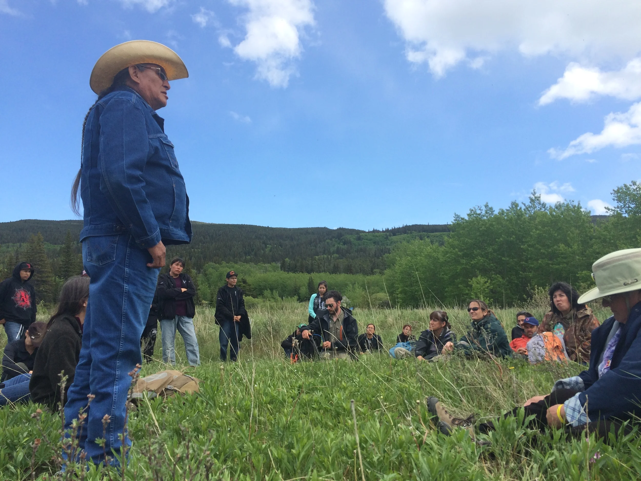 Elder Wilton Goodstriker providing traditional knowledge of the area