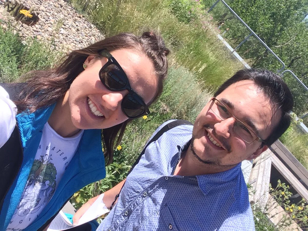 Outreach Assistants Rob and Nicola at Helen Schuler Nature Centre's Nature Scavenger Hunt!