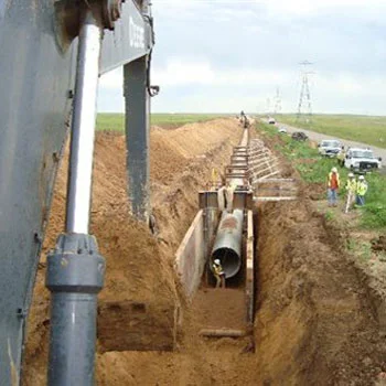 Pipeline construction leaves a scar on the prairie that is difficult to reclaim.