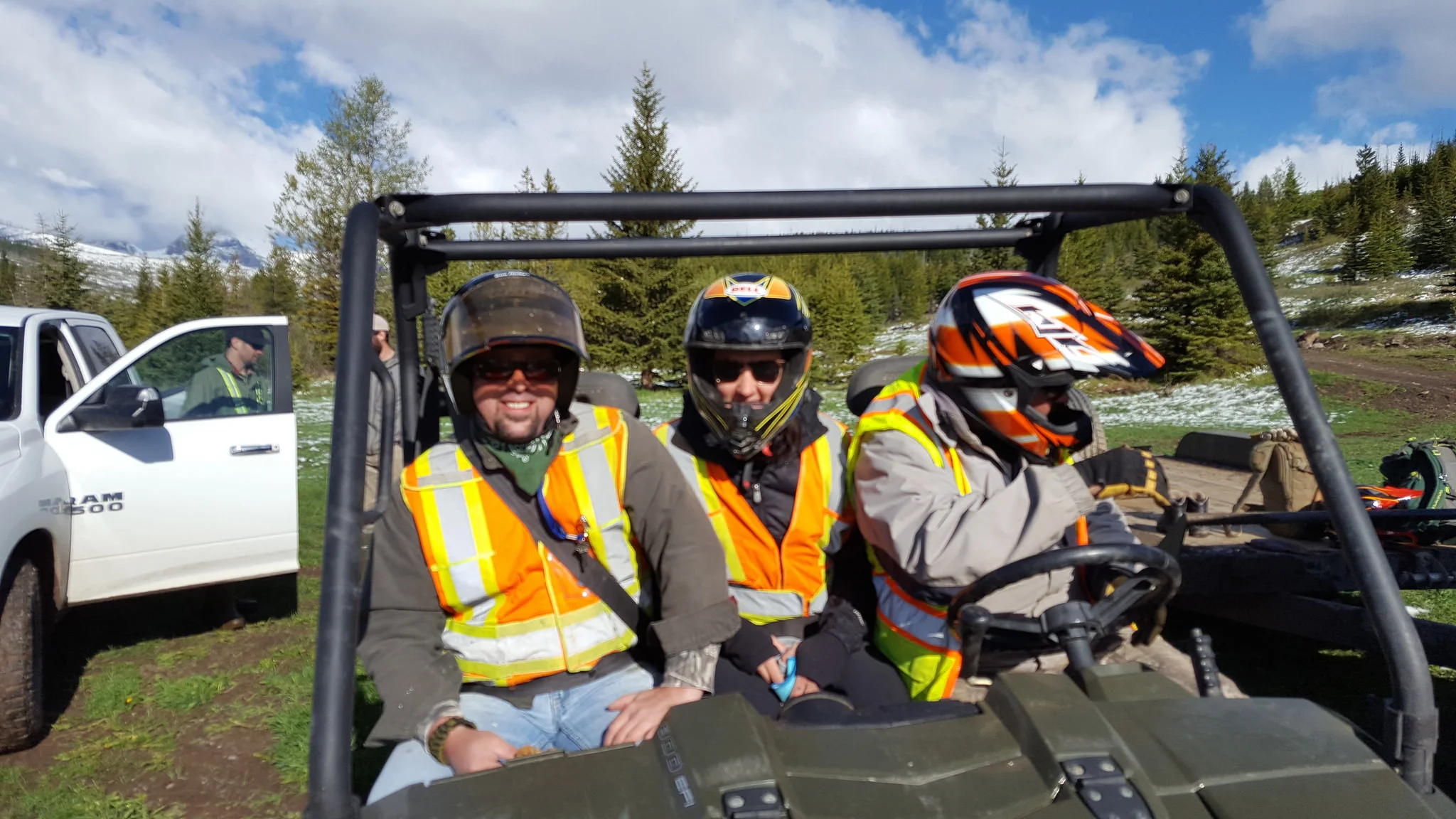Photo Credit: Rob Taylor OWC Seasonal Staff using an OHV to access a backcountry site for a restoration project in the Lost Creek area.