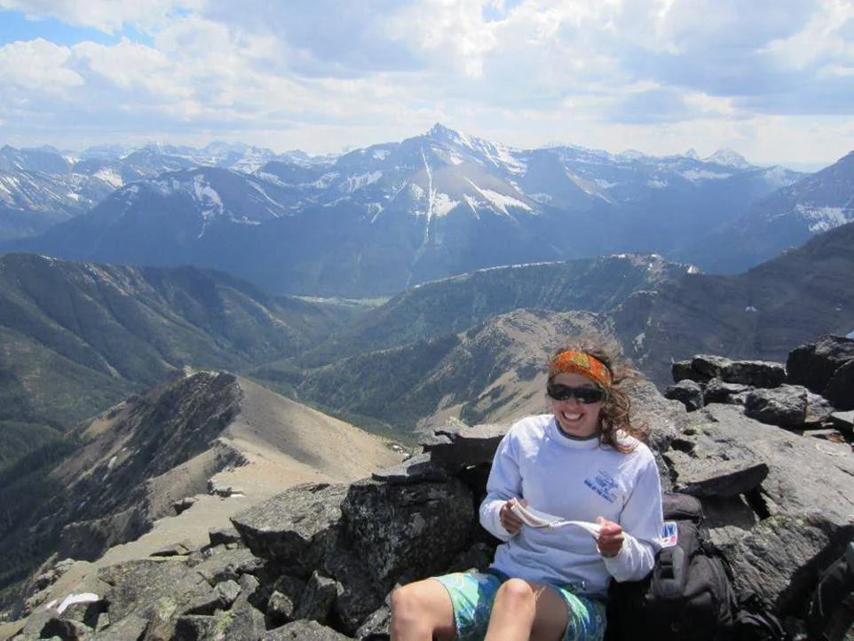 Nata on top of Mt. Dungarvan in Waterton National Park