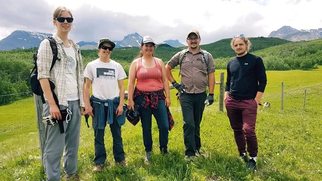 OWC is teaming up with SALTS to remove invasive weeds from conservation easements. Photo: OWC team with local landowner Sophie La Rocque.
