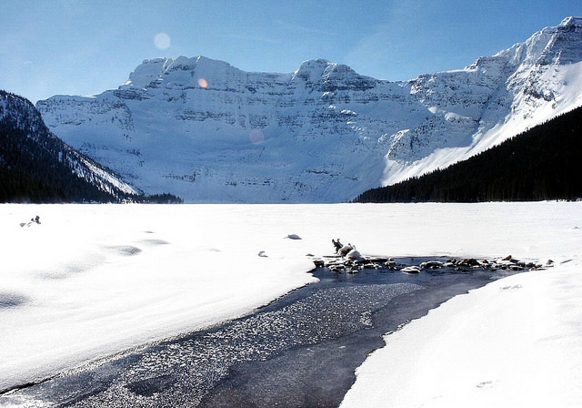 Canada is known for our freshwater and our snow! Most of the flow in the Oldman watershed comes from snowpack in the headwaters. (Photo: Brian Coffey)