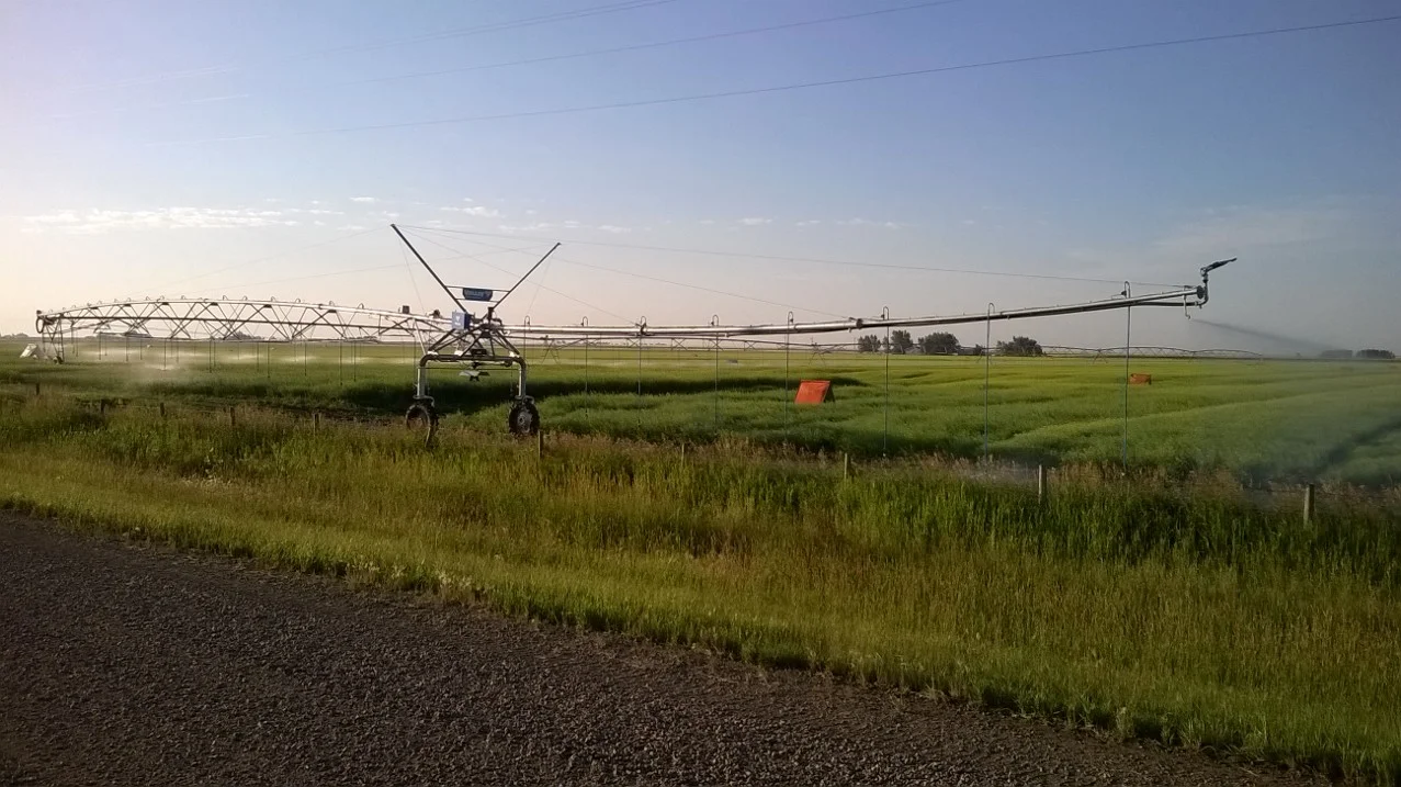 VRI Pivot. Photo supplied by the Taber Irrigation District.