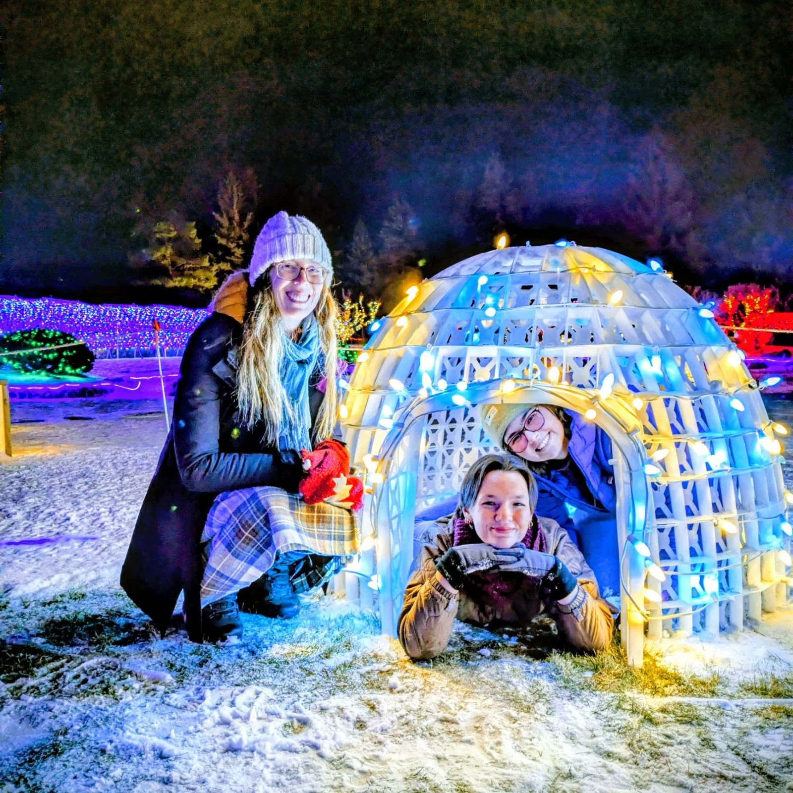  2025 OWC holiday get-together. Team Sofie (aka Sofie, Chantel, and me), at Nikka Yukko in Lethbridge. 