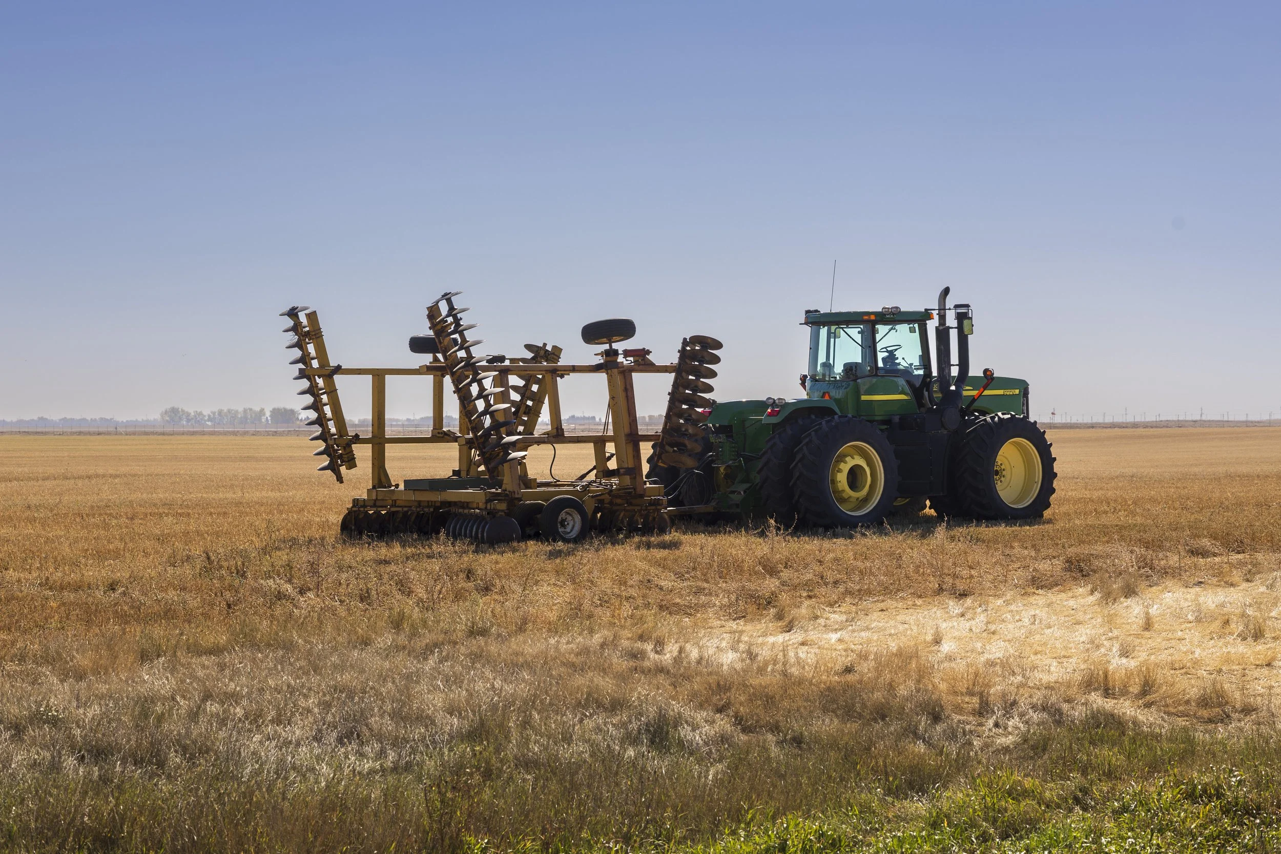 a tractor in a field