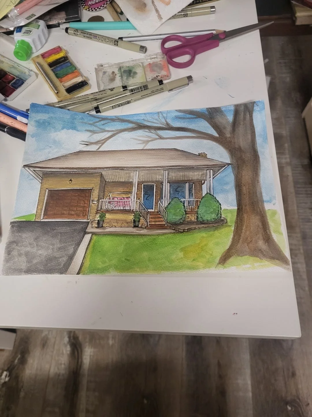 Custom house illustration by Andrea King