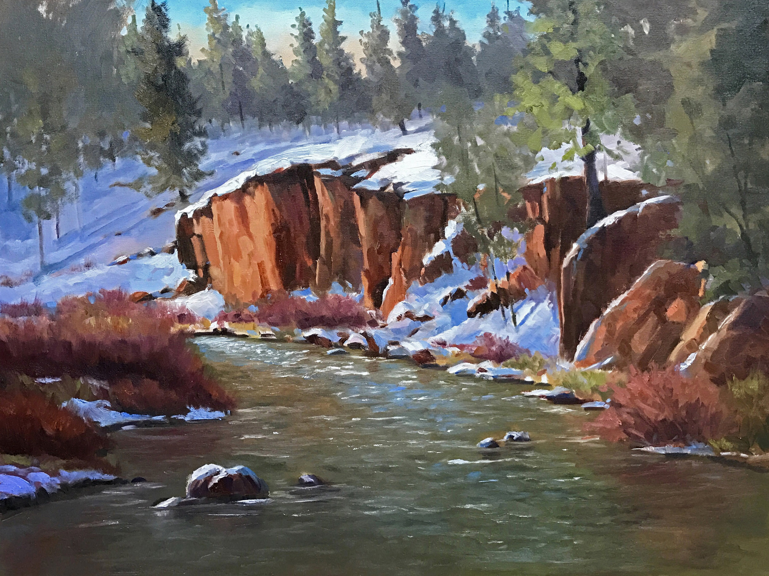 Tumalo State Park Winter, 16" x 20" oil